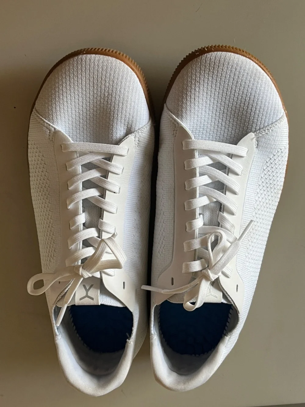 Flux Adapt Knit Trainers White/Gum M10 W11 Zero Drop Wide Toe Box Breathable